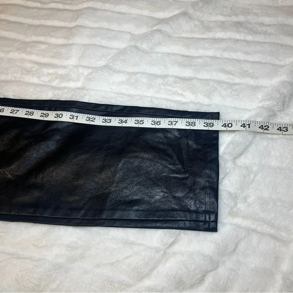 Bagatelle Black Faux Leather High Waist Clean Girl Edgy Straight Leg Jeans SZ XL